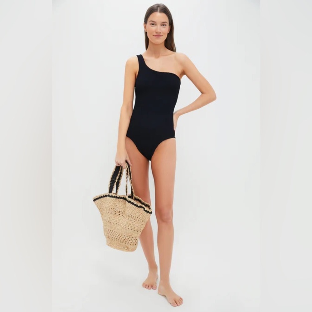 NWT Hunza G Nancy Swim One Shoulder One Piece Black - Picture 2 of 5